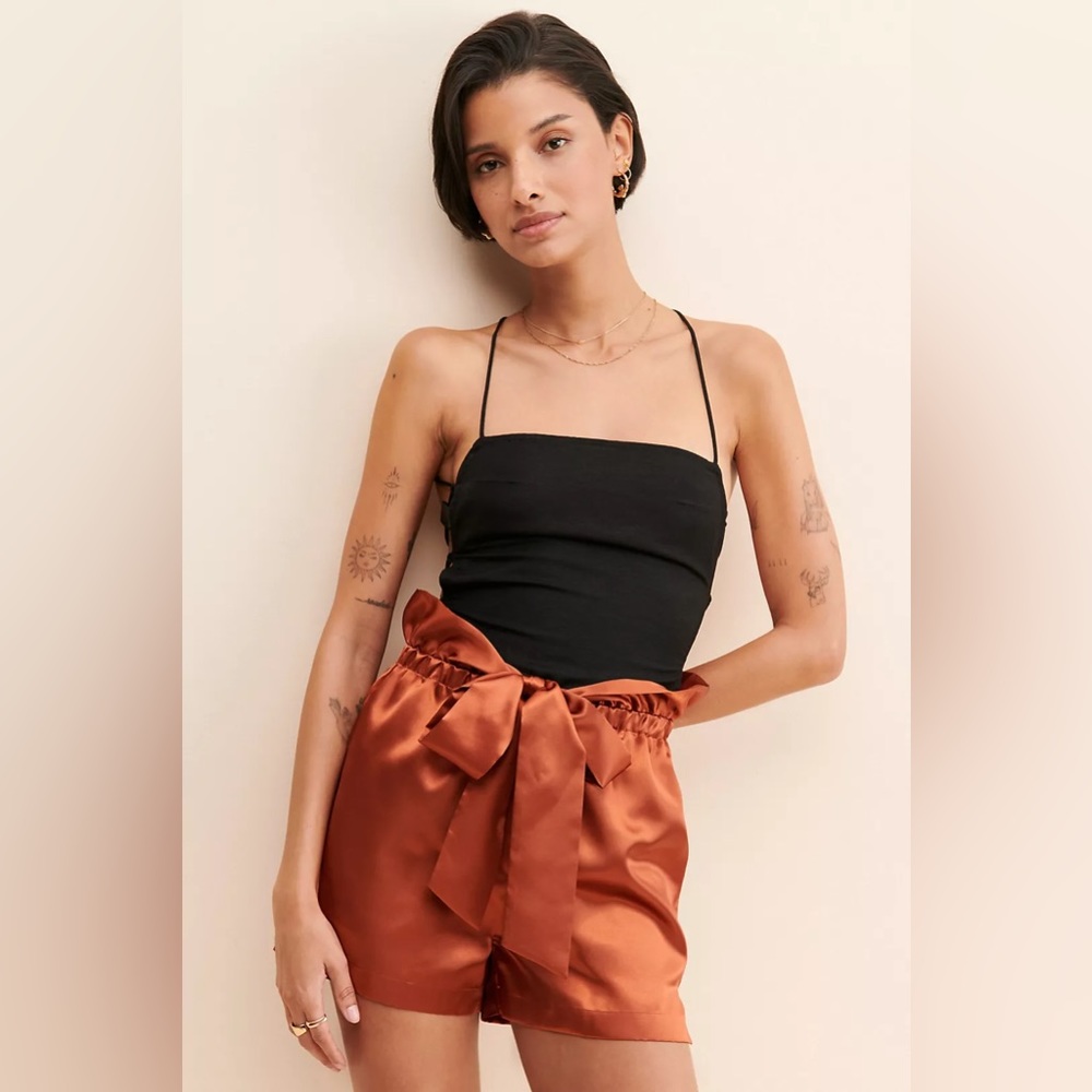 New🌟Allina Liu Webb Satin Shorts-Cooper